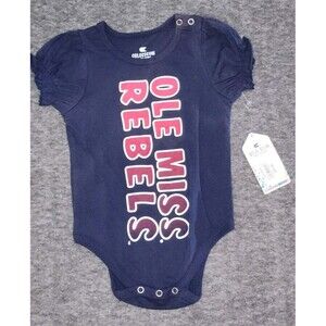 Ole Miss University Of Mississippi Infant Bodysuit Girls 6-12 Month New